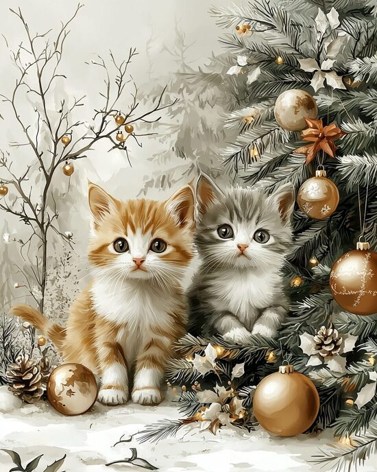 Panelis - 2 kaķēni, kokvilnas trikotāža 